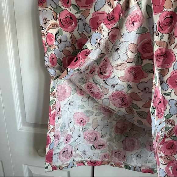Vintage Caroline Kendrick Linen Blend Floral Skirt Size 10 Easter Summer 90s - Picture 2 of 10